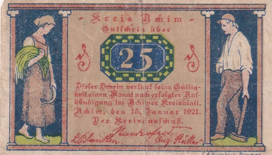Germany, 25 Pfennigs Series Rare Note Lowest Price