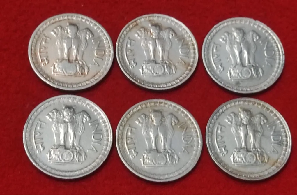 50 PAISE YEAR 1980 BOMBAY LOT OF 6 COIN PRICE