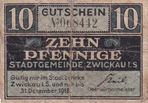 Germany, 10 Pfennigs Series Rare Note Lowest Price