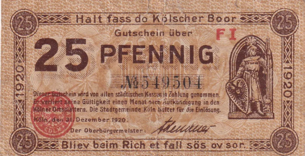 Germany, 25 Pfennigs Series Rare Note Lowest Price
