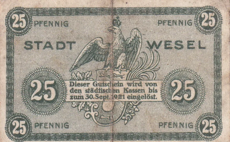 Germany, 25 Pfennigs Series Rare Note Lowest Price