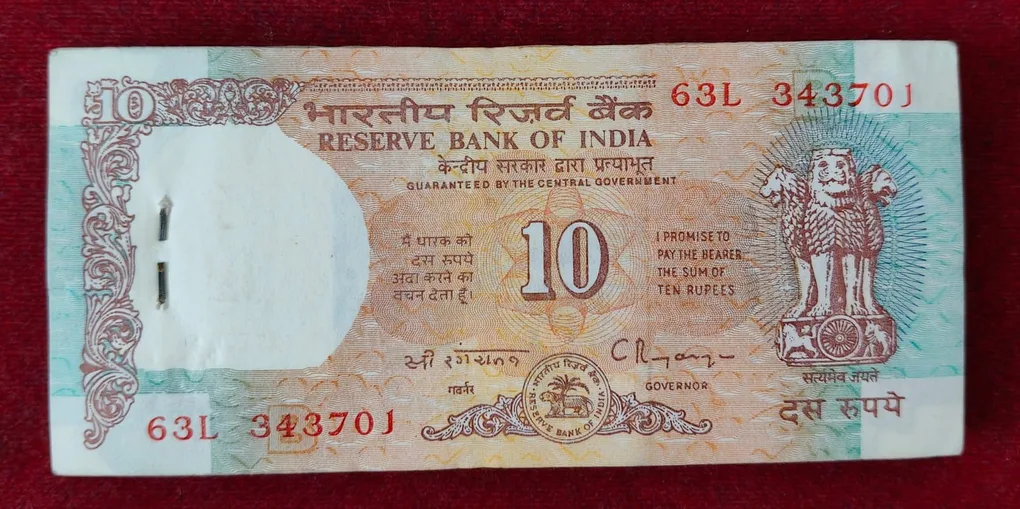 10 RUPEES OLD ISSUE GOVERNOR C.RANGARAJAN (B INSERT ) RARE GEM UNC SERIAL PACKET WITH FANCY NUMBER ENDING 786