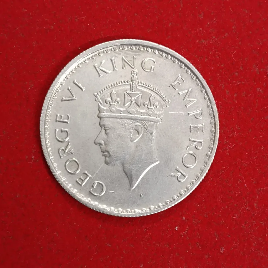 Extremely Rare One Rupee Silver Coin Year 1938 AUNC Grade George Vi Calcutta Mint British of India