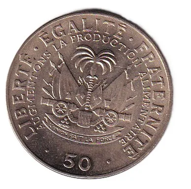 Haiti 50 Centimes 1972 FAO Gem Unc Commemorative Coin #J-43