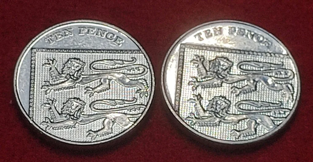 2 COIN SET - UNITED KINGDOM- TEN PENCE UNC CONDITION -YEAR 1913,1914 PRICE