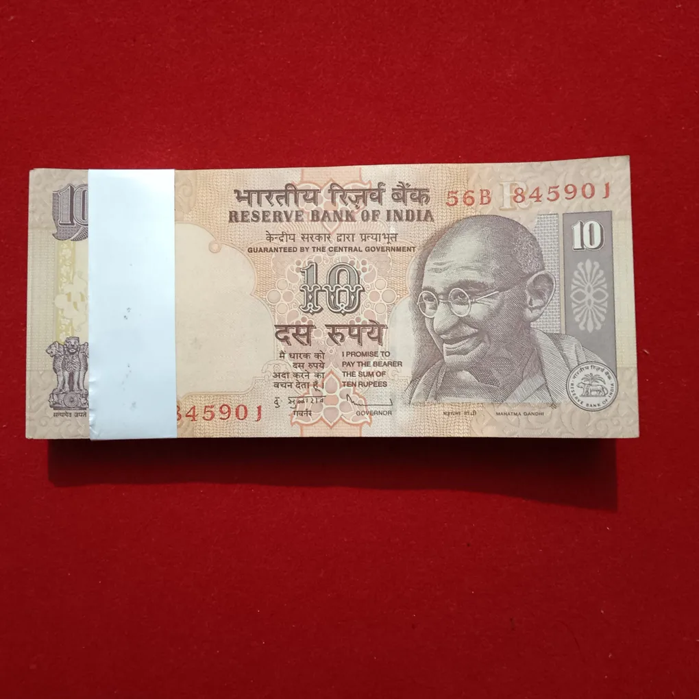 Ten Rs Rare Old Gandhi Ji Full Bundle Governor D Subbarao Year 2009 Reserve Bank of India 845901