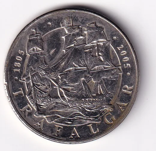 United Kingdom 5 Pounds 2005 - Elizabeth II 4th portrait; Trafalgar Rare (Weight 28.28 g ) Commemorative UNC Coin #R-47