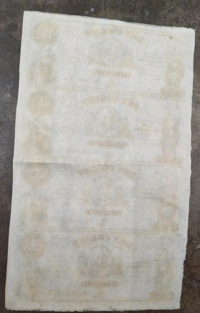 HUNGARY 1 Forint 1852, uncut sheet of 4 notes Extermaly rare sheet