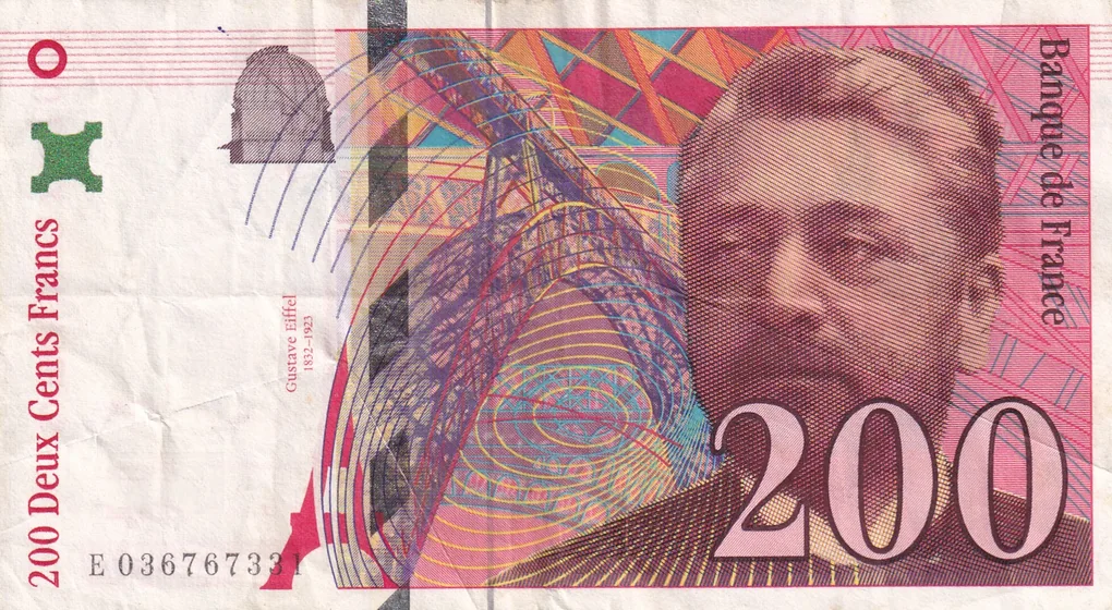 France 200 Francs -(Eiffel type) 1996 Rare Note#B2
