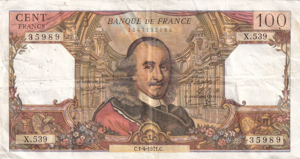 France 100 Francs Corneille Rare Note #B2