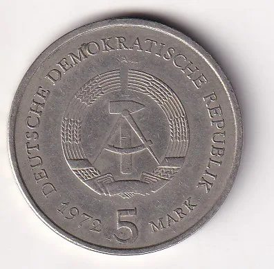 Germany 5 Mark 1972 (City of Meissen) Rare Commemorative Coin#R-61
