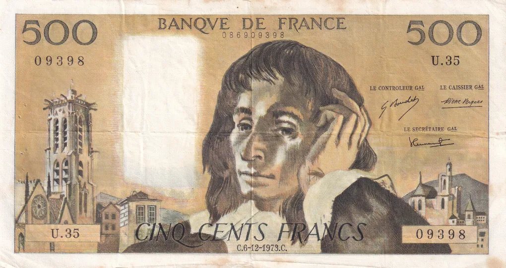 France 500 Francs Pascal Rare Note #B2