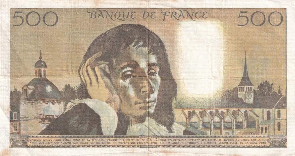 France 500 Francs Pascal Rare Note #B2
