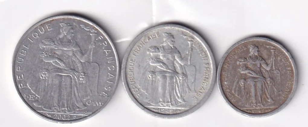 FRANCE 3 DIFFERENT DENOMINATION RARE (3 COIN SET) #R-54