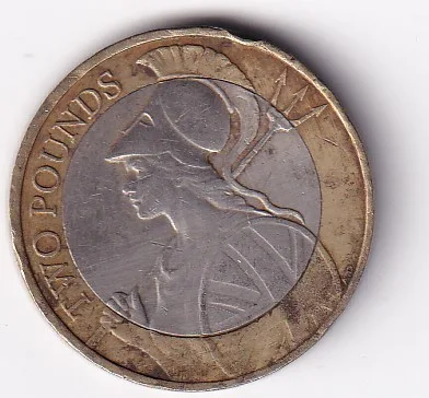 United Kingdom 2 Pounds 2016 - Elizabeth II 5th portrait; Britannia Bimetallic rare Coin #R-56