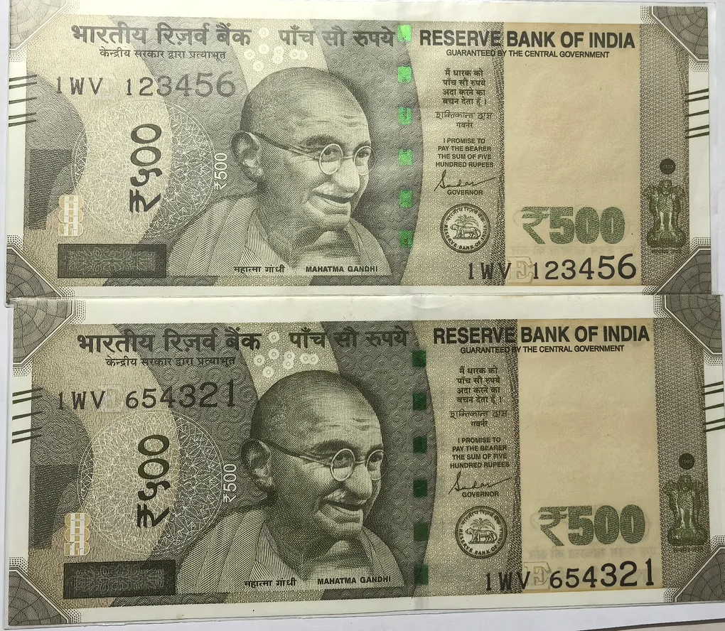 500 Rs Fancy 123456 And Reverse 654321 Signed By Shaktikant Das Note UNC RARE
