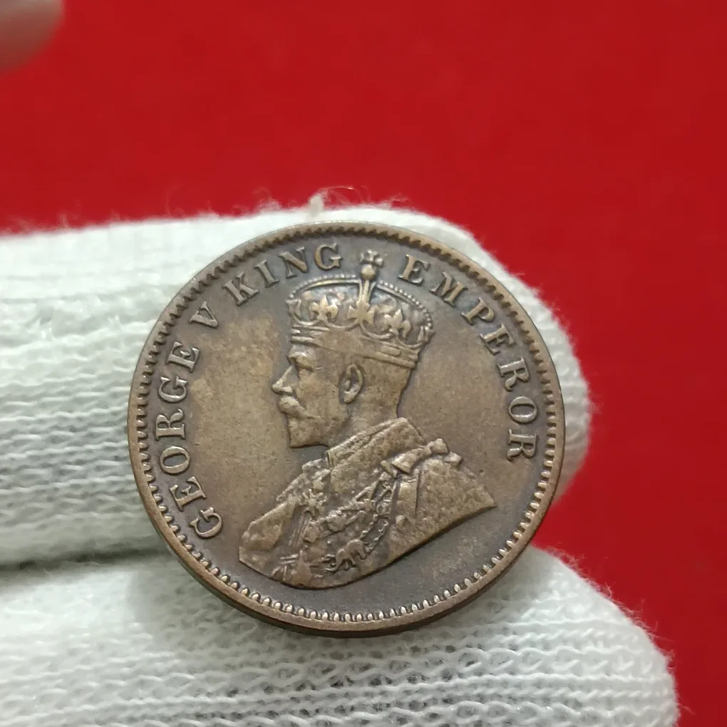 Ex Rare George V One Quarter Anna Coin Year 1916 Calcutta Mint Aunc Condition British of India