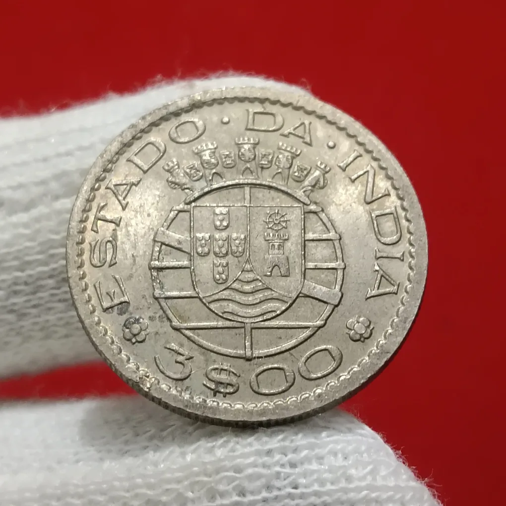 3 Escudos Portuguese copper-nickel Year 1959 Estado DA India