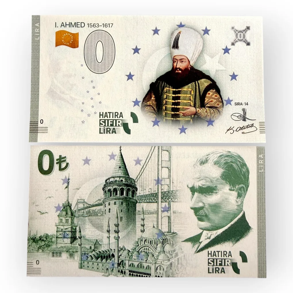 Europe 0 Hatira Sifir Lira Turkey Ahmed 14 Issue Limited and Collectibles Gem UNC Unique and Rare