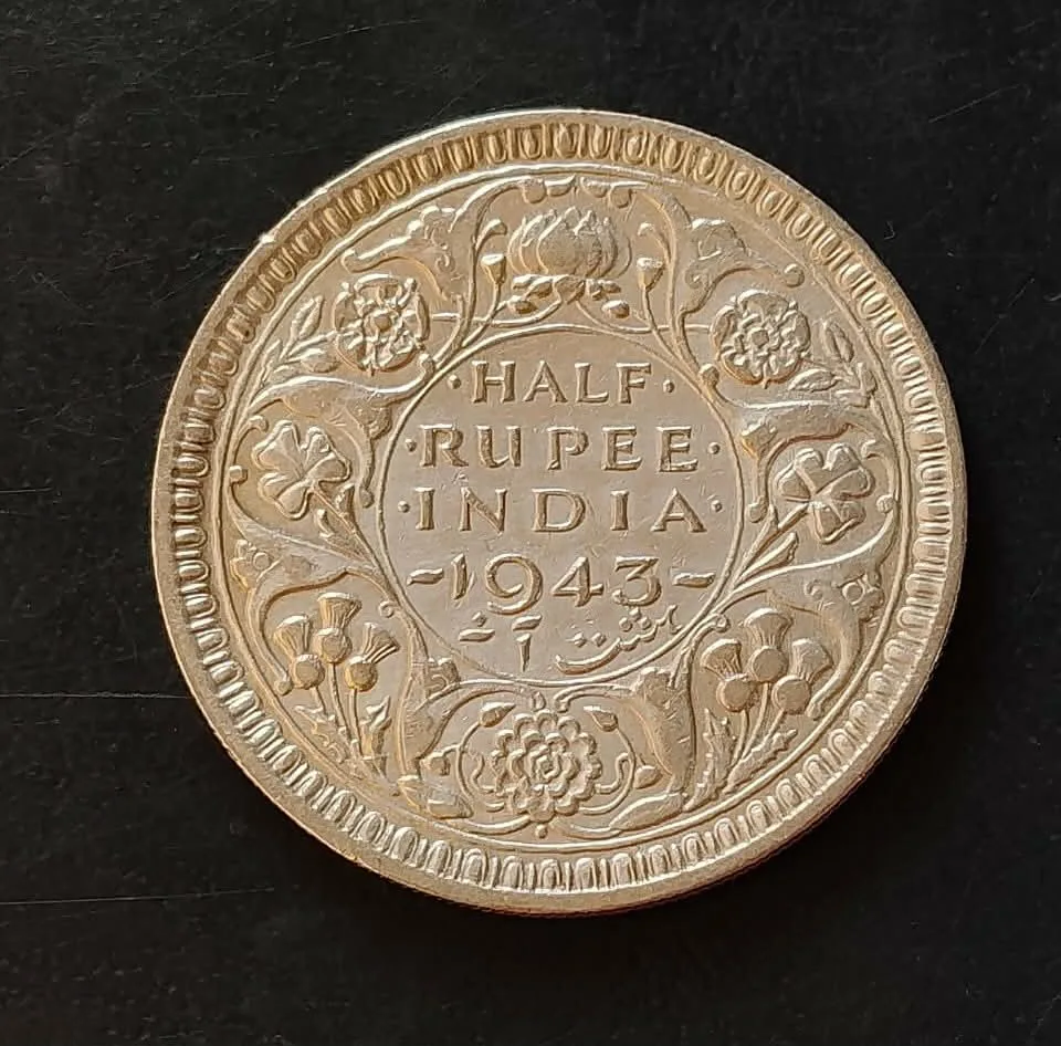 Silver British India King and emperor George vi Denominaton 1/2₹ Excellent condition Same and similar piece available