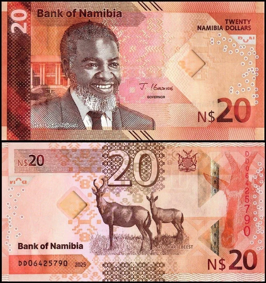 Namibia 20 Namibia Dollars World Banknote 2025 P21 UNC Unique and Rare