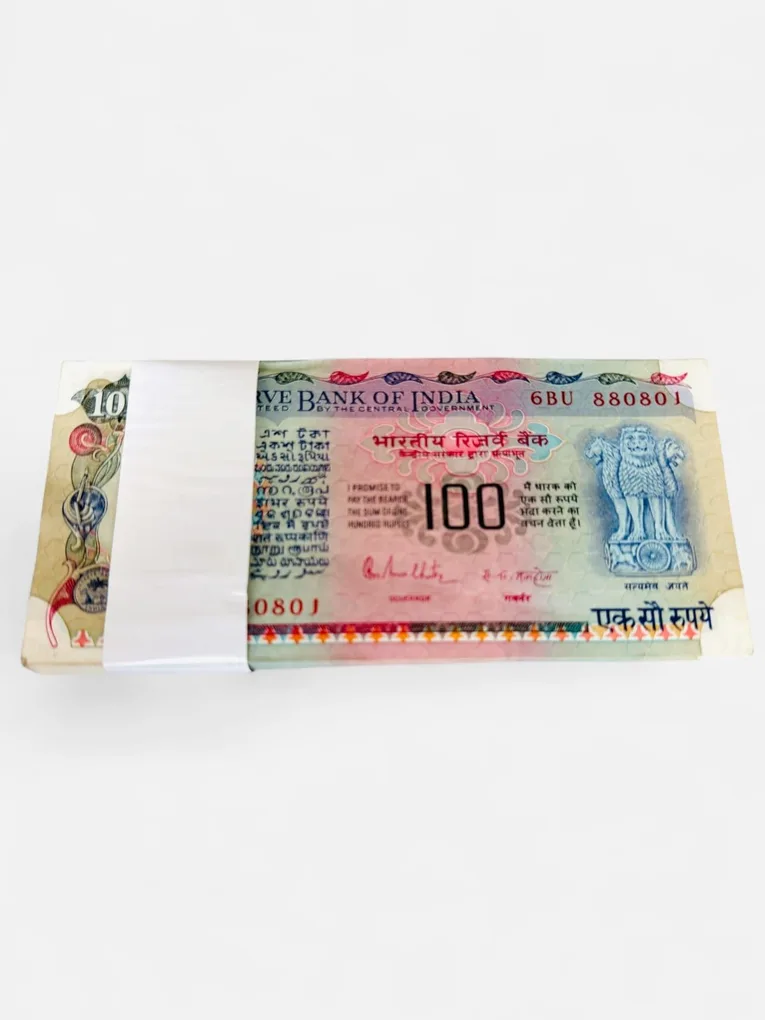 Rs 100 Agriculture Issue Bundle Signed By R N Malhotra 1980s Issue UNC 99 Notes Bundle 1 Note Missing