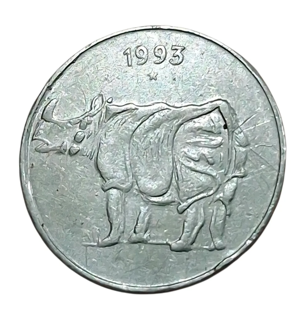25 Paisa Fss RHINO 🦏 Year [1993] HYDERABAD Mint with RIHNO VARIETY Coinage **EX-RARE** Collectable Grade.