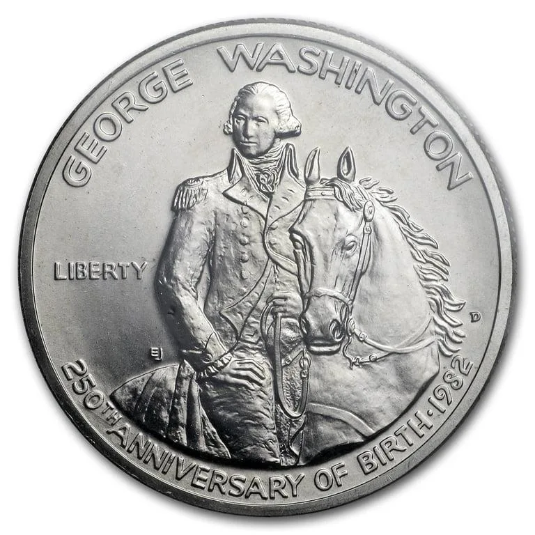 United States Mint ½ dollar 1982 - George Washington Rare UNC Silver Coin with Box