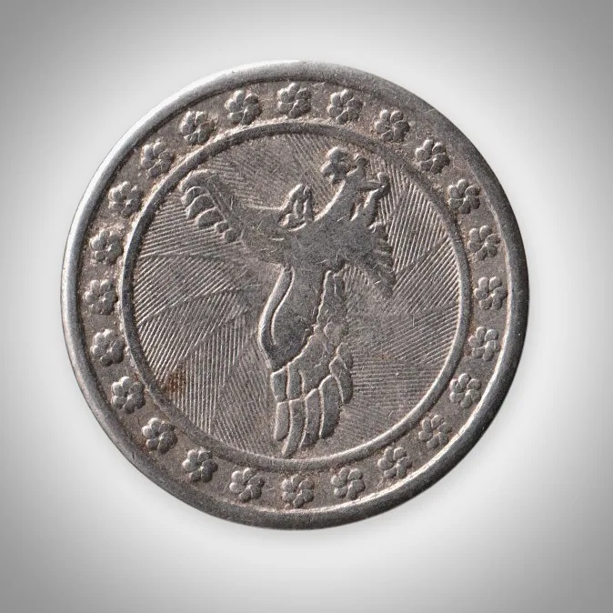 Eagle in Flight Both Sides Amusement Arcade Game Token 22 mm White Metal # A643