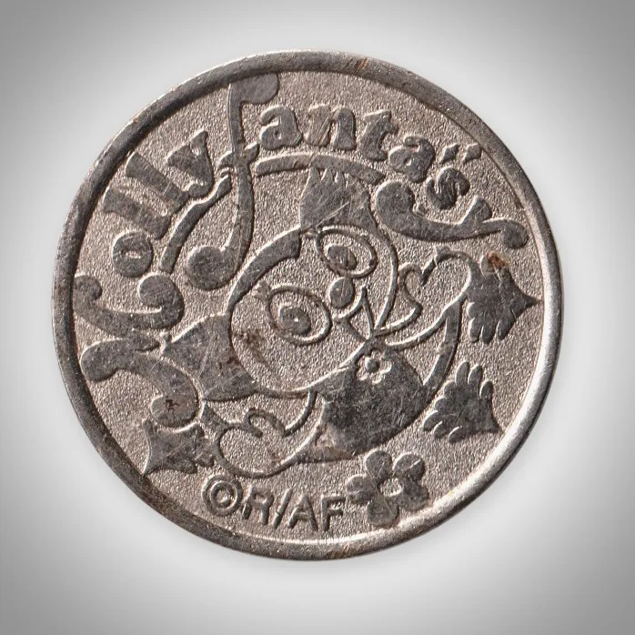 Molly Fanta's Cartoon Mascot Amusement Arcade Game Token 24 mm White Metal # A645