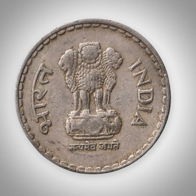 Rare 5 Rupees 1997 Bombay Mint Republic of India Cupro Nickel Definitive Coinage India Coin # A139