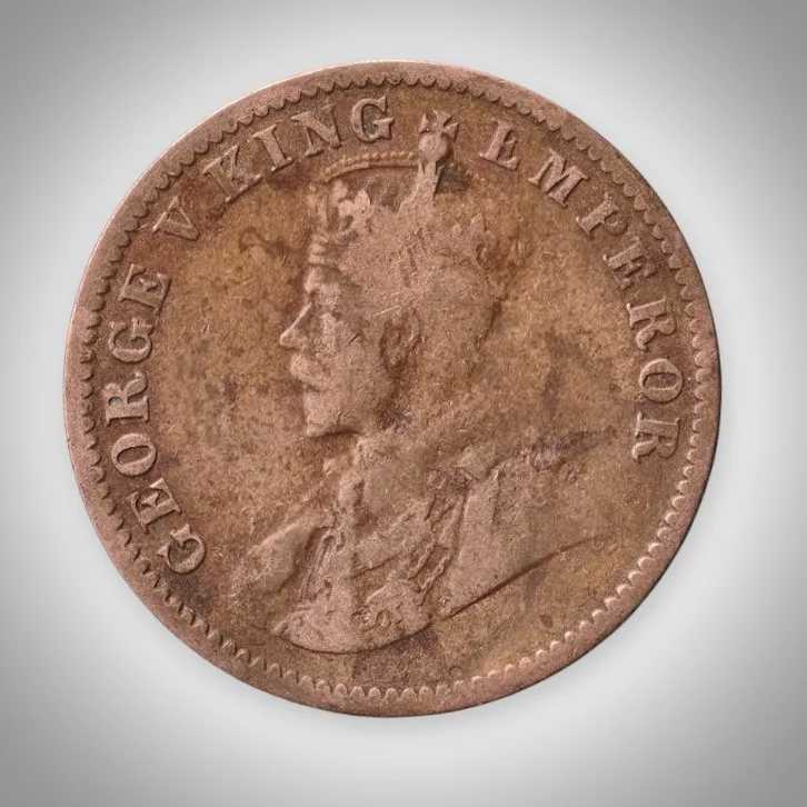 Rare 1/4 Anna 1920 King George V Calcutta Mint British India Coin # A629