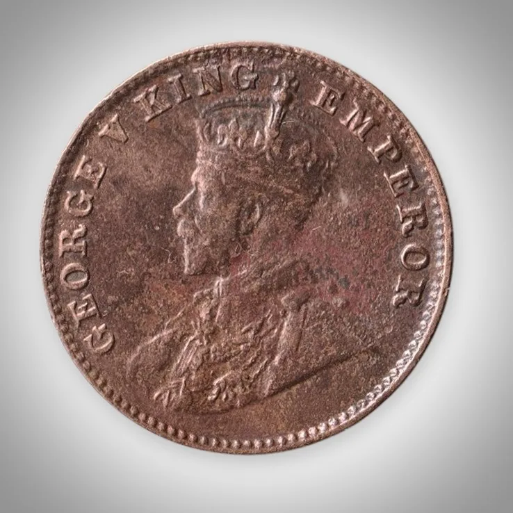 Rare 1 Quarter Anna 1925 King George V Bombay Mint British India Coin # A630