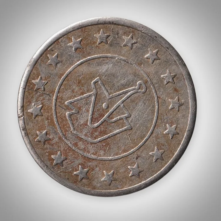 Arrow Logo in Star Circle Amusement Arcade Game Token 26 mm White Metal # A650