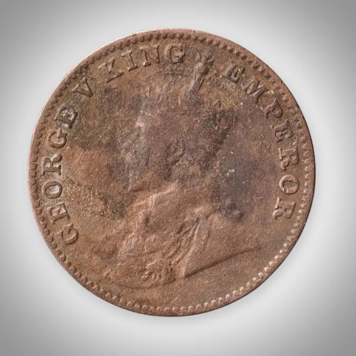 Rare 1/4 Anna 1927 King George V Bombay Mint British India Coin # A632