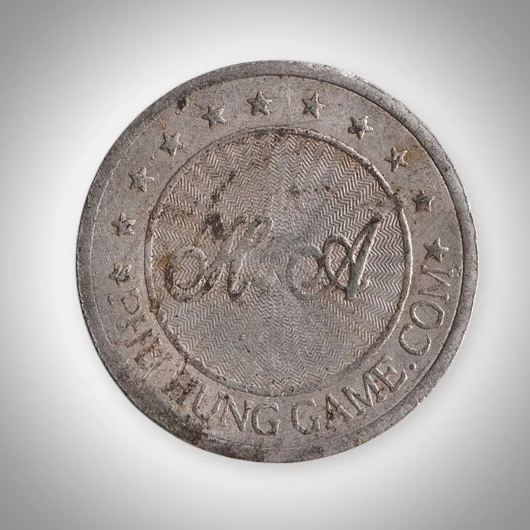 Phuc Hung Game Three Pointed Star Vietnam Amusement Arcade Game Token 25 mm White Metal # A651
