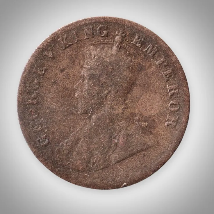 Rare 1/4 Anna 1928 King George V Calcutta Mint British India Coin # A633