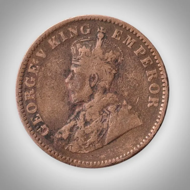 Rare 1/4 Anna 1934 King George V Calcutta Mint British India Coin # A637