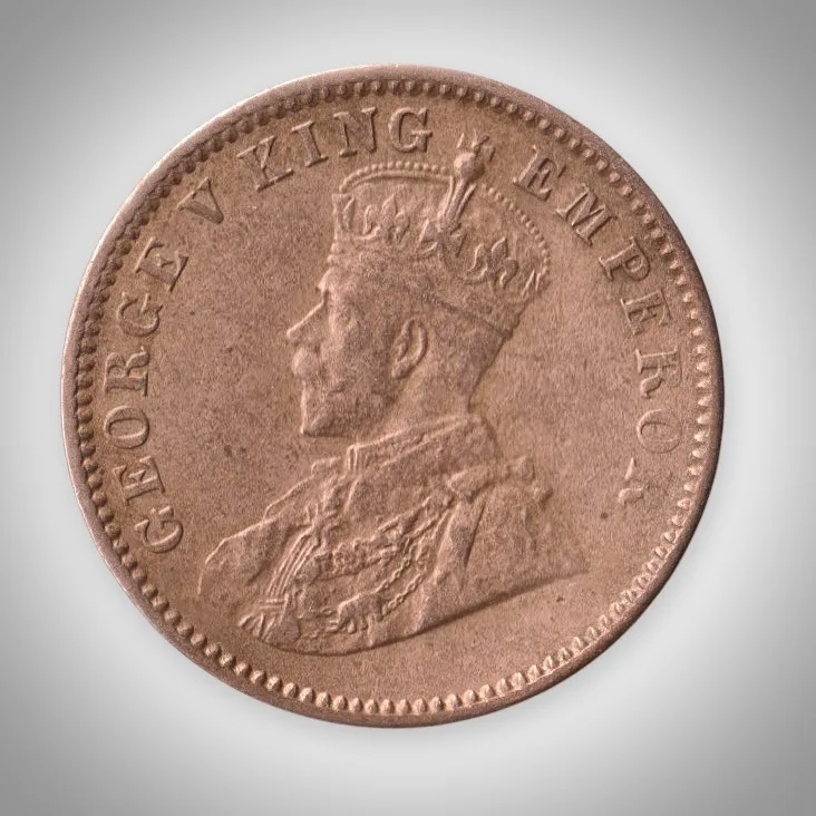 Rare 1 Quarter Anna 1935 King George V Calcutta Mint British India Coin # A638