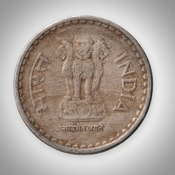 Rare 5 Rupee 2001 Republic India Bombay Mint Coinage India Coin # A155