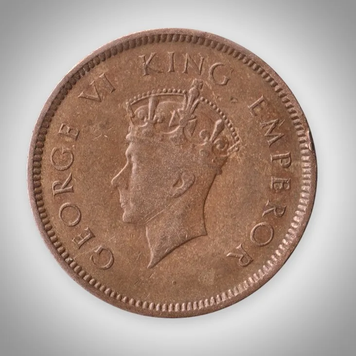 Rare 1/4 Anna 1939 King George VI Calcutta Mint British India Coin # A640
