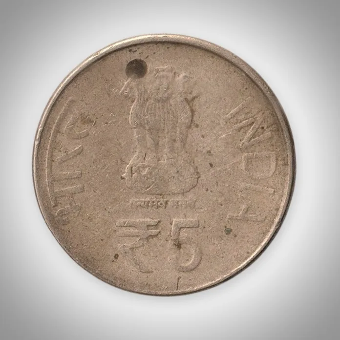 Rare 5 Rupee 2012 Shri Mata Vaishno Devi Shrine Board Noida Mint Republic of India Coin # A277