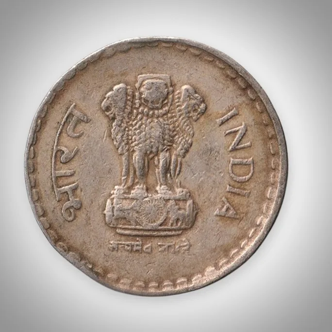 Rare 5 Rupees 1998 Republic India Hyderabad Mint Coinage India Coin # A143