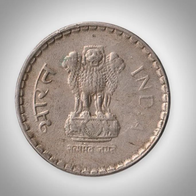 Rare 5 Rupee 1998 Republic India Calcutta Mint Coinage India Coin # A142