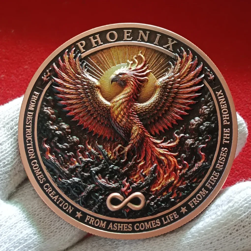 Rare Five Troy Ounces Copper Proof Coin ONE DOLLAR PHOENIX issued LIBERIA Year 2027