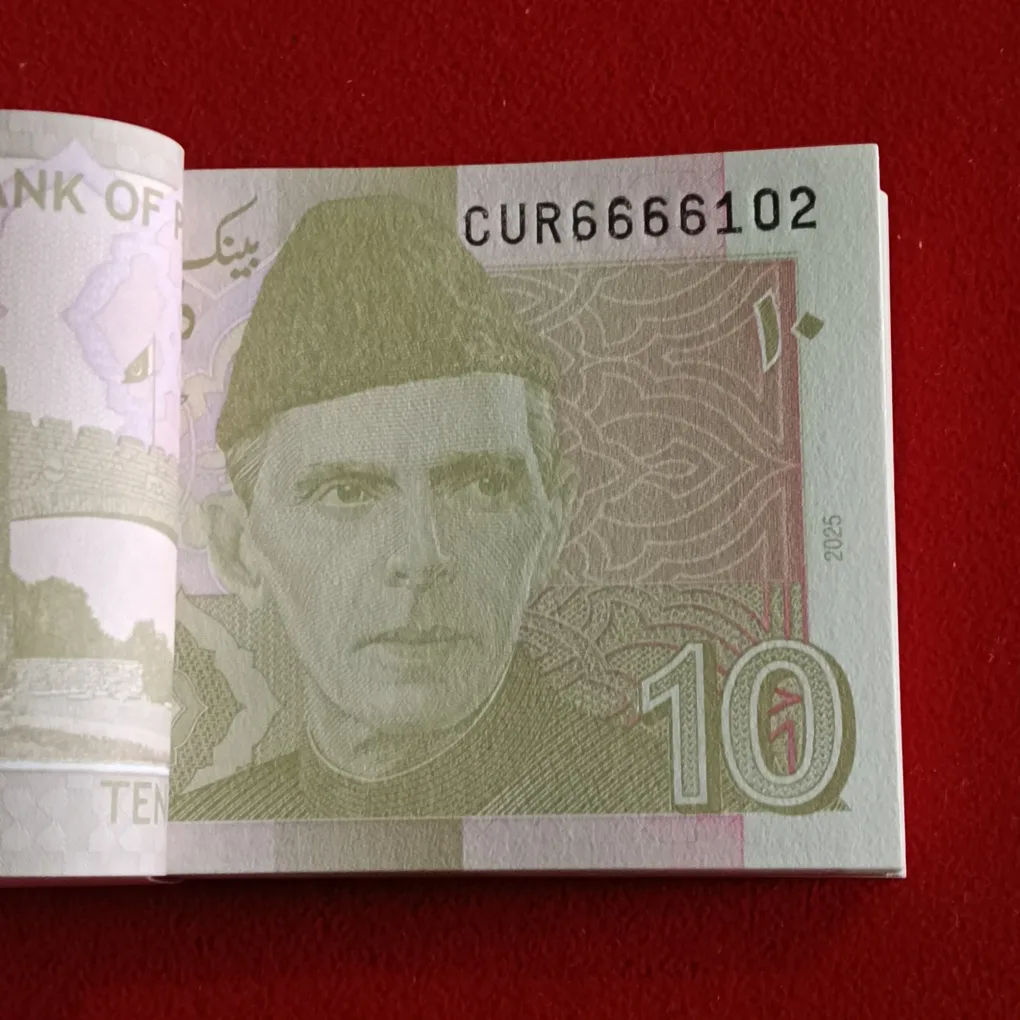 Ten Rupees Rare Full Bundle Semi Fancy 6666101 Year 2025 State Bank of Pakistan