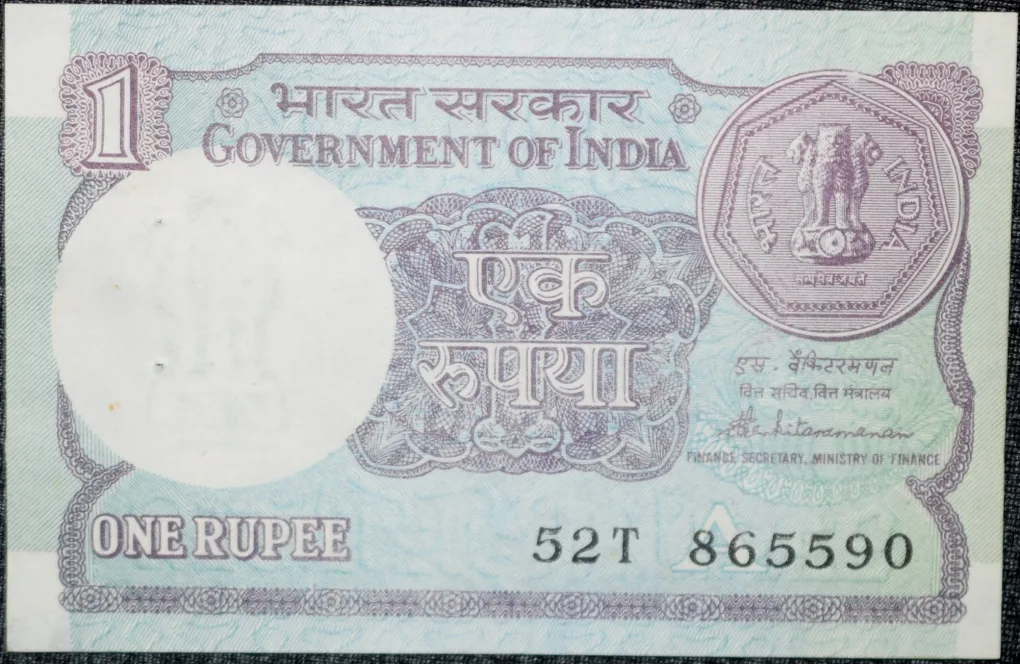 1 Rupee of Republic India (AD 1988) S. Venkitaramanan Signature - Sagar Samrat - oil rig