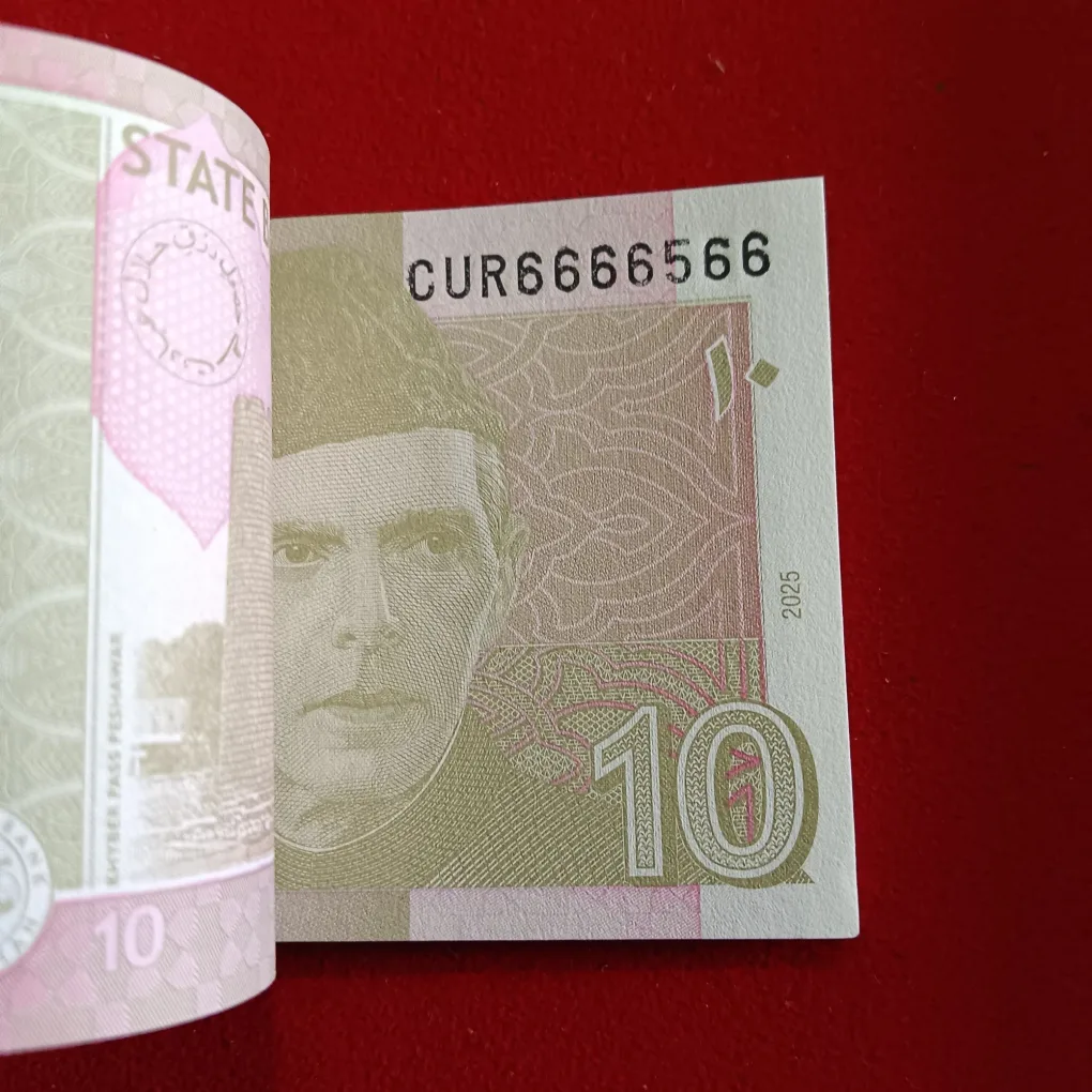 Rare Ten Rs Full Semi Fancy Number Bundle 6666566 Gem Bunc Condition State Bank of Pakistan 6666501
