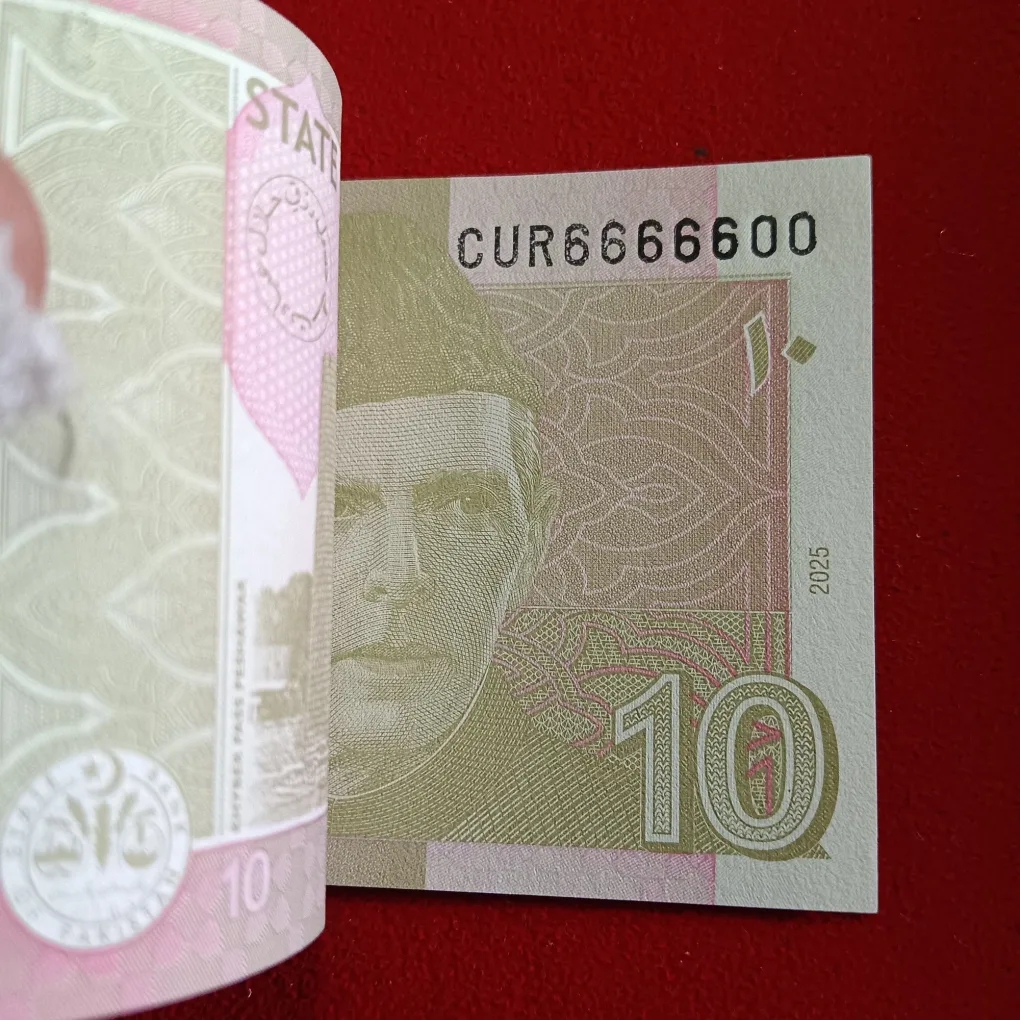 Rare Ten Rs Full Semi Fancy Number Bundle 6666566 Gem Bunc Condition State Bank of Pakistan 6666501
