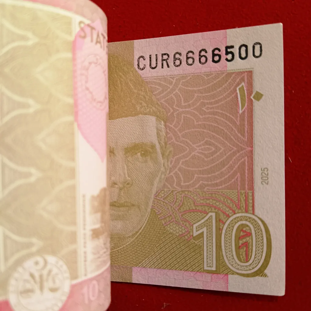 Rare 10 Rupees Semi Fancy Bundle 6666401 Year 2025 State Bank of Pakistan